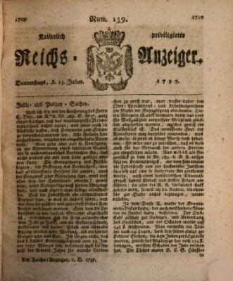 Kaiserlich privilegirter Reichs-Anzeiger (Allgemeiner Anzeiger der Deutschen) Donnerstag 13. Juli 1797