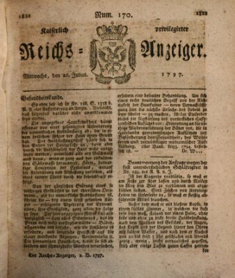 Kaiserlich privilegirter Reichs-Anzeiger (Allgemeiner Anzeiger der Deutschen) Mittwoch 26. Juli 1797