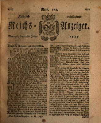 Kaiserlich privilegirter Reichs-Anzeiger (Allgemeiner Anzeiger der Deutschen) Montag 29. Juli 1799