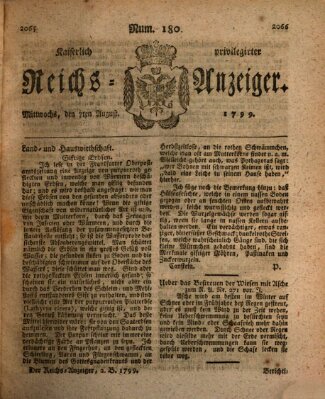 Kaiserlich privilegirter Reichs-Anzeiger (Allgemeiner Anzeiger der Deutschen) Mittwoch 7. August 1799