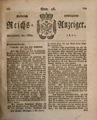 Kaiserlich privilegirter Reichs-Anzeiger (Allgemeiner Anzeiger der Deutschen) Samstag 7. März 1801