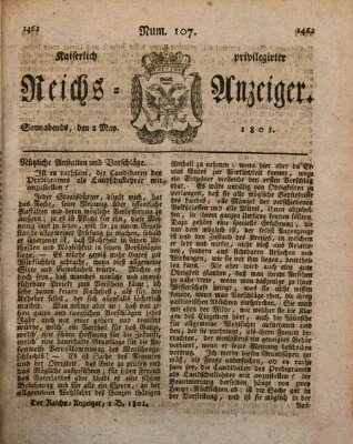 Kaiserlich privilegirter Reichs-Anzeiger (Allgemeiner Anzeiger der Deutschen) Samstag 2. Mai 1801