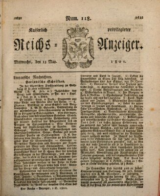 Kaiserlich privilegirter Reichs-Anzeiger (Allgemeiner Anzeiger der Deutschen) Mittwoch 13. Mai 1801