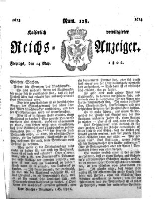 Kaiserlich privilegirter Reichs-Anzeiger (Allgemeiner Anzeiger der Deutschen) Freitag 14. Mai 1802