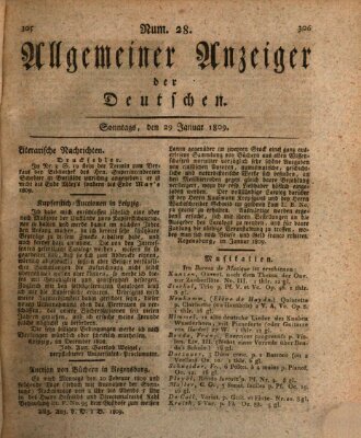 Allgemeiner Anzeiger der Deutschen Sonntag 29. Januar 1809