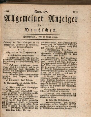 Allgemeiner Anzeiger der Deutschen Donnerstag 30. März 1809