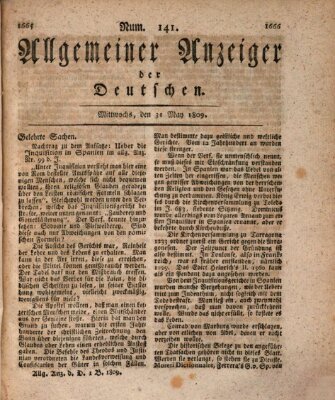 Allgemeiner Anzeiger der Deutschen Mittwoch 31. Mai 1809