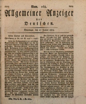 Allgemeiner Anzeiger der Deutschen Dienstag 27. Juni 1809