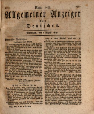 Allgemeiner Anzeiger der Deutschen Sonntag 6. August 1809