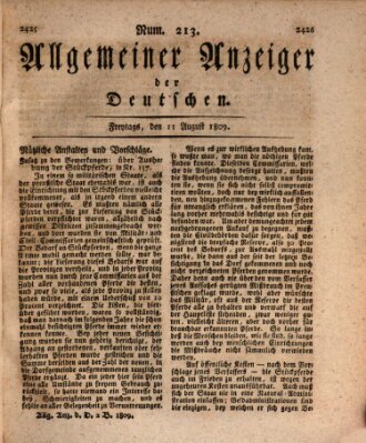 Allgemeiner Anzeiger der Deutschen Freitag 11. August 1809