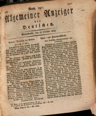 Allgemeiner Anzeiger der Deutschen Samstag 28. Oktober 1809