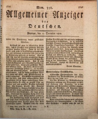 Allgemeiner Anzeiger der Deutschen Freitag 15. Dezember 1809