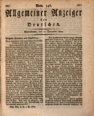 Allgemeiner Anzeiger der Deutschen Samstag 23. Dezember 1809