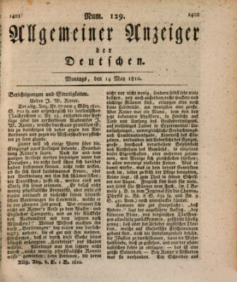 Allgemeiner Anzeiger der Deutschen Montag 14. Mai 1810