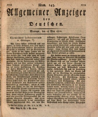 Allgemeiner Anzeiger der Deutschen Montag 28. Mai 1810