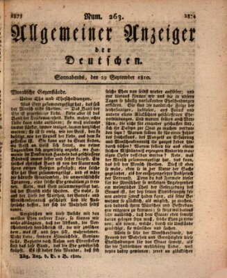 Allgemeiner Anzeiger der Deutschen Samstag 29. September 1810