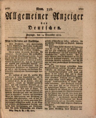 Allgemeiner Anzeiger der Deutschen Freitag 14. Dezember 1810