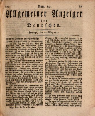 Allgemeiner Anzeiger der Deutschen Freitag 22. März 1811