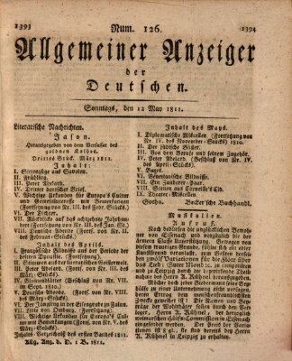 Allgemeiner Anzeiger der Deutschen Sonntag 12. Mai 1811