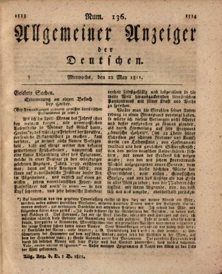 Allgemeiner Anzeiger der Deutschen Mittwoch 22. Mai 1811