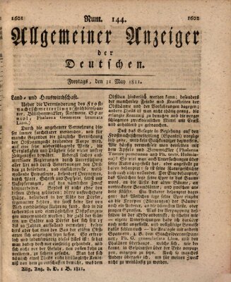 Allgemeiner Anzeiger der Deutschen Freitag 31. Mai 1811