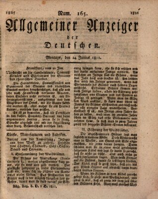 Allgemeiner Anzeiger der Deutschen Montag 24. Juni 1811