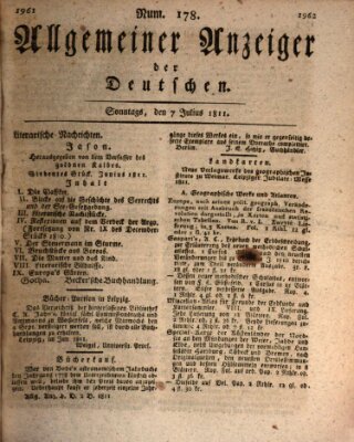 Allgemeiner Anzeiger der Deutschen Sonntag 7. Juli 1811