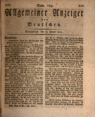 Allgemeiner Anzeiger der Deutschen Donnerstag 18. Juli 1811