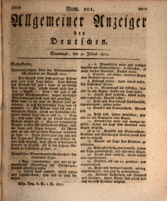 Allgemeiner Anzeiger der Deutschen Dienstag 30. Juli 1811
