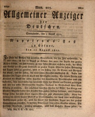 Allgemeiner Anzeiger der Deutschen Samstag 3. August 1811