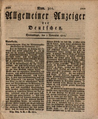 Allgemeiner Anzeiger der Deutschen Donnerstag 7. November 1811