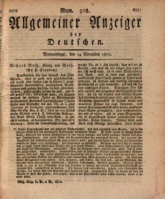 Allgemeiner Anzeiger der Deutschen Donnerstag 14. November 1811