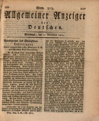 Allgemeiner Anzeiger der Deutschen Dienstag 19. November 1811