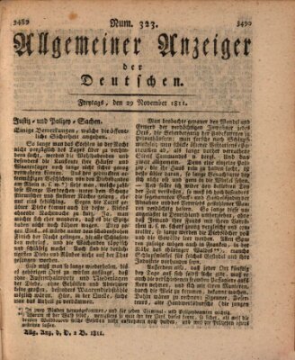 Allgemeiner Anzeiger der Deutschen Freitag 29. November 1811