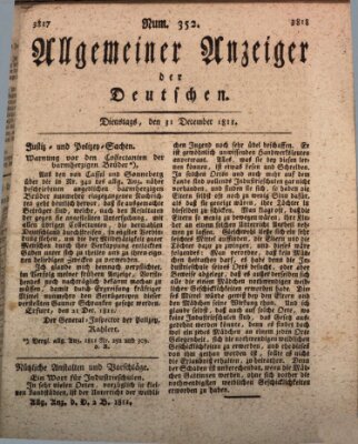Allgemeiner Anzeiger der Deutschen Dienstag 31. Dezember 1811