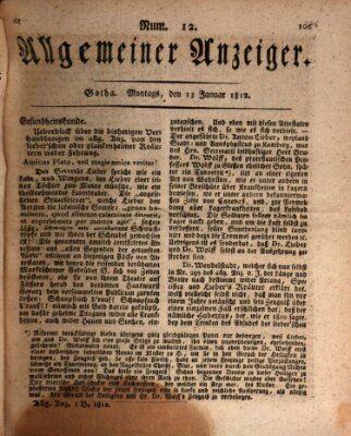 Allgemeiner Anzeiger der Deutschen Montag 13. Januar 1812