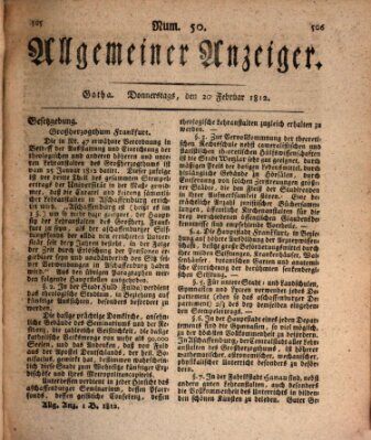 Allgemeiner Anzeiger der Deutschen Donnerstag 20. Februar 1812