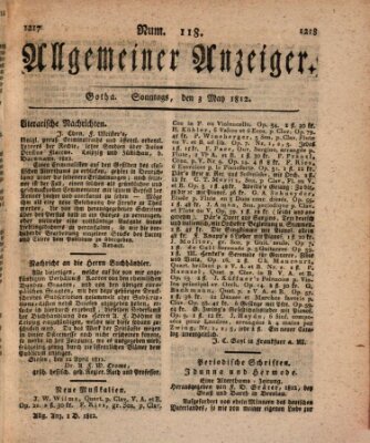 Allgemeiner Anzeiger der Deutschen Sonntag 3. Mai 1812