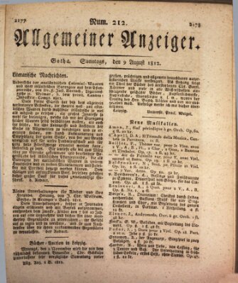 Allgemeiner Anzeiger der Deutschen Sonntag 9. August 1812