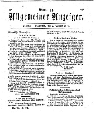 Allgemeiner Anzeiger der Deutschen Sonntag 14. Februar 1813