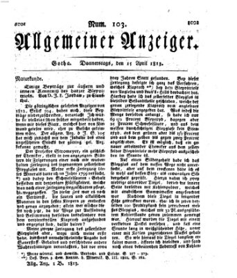 Allgemeiner Anzeiger der Deutschen Donnerstag 15. April 1813