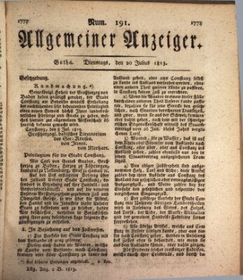 Allgemeiner Anzeiger der Deutschen Dienstag 20. Juli 1813