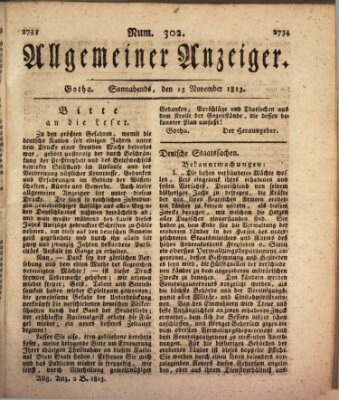 Allgemeiner Anzeiger der Deutschen Samstag 13. November 1813