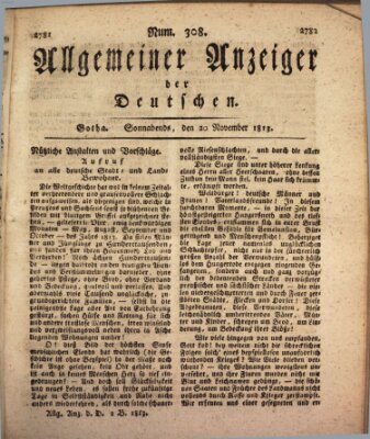 Allgemeiner Anzeiger der Deutschen Samstag 20. November 1813