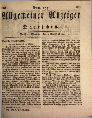 Allgemeiner Anzeiger der Deutschen Montag 1. August 1814