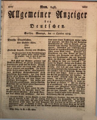 Allgemeiner Anzeiger der Deutschen Montag 17. Oktober 1814