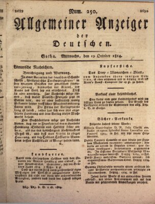 Allgemeiner Anzeiger der Deutschen Mittwoch 19. Oktober 1814