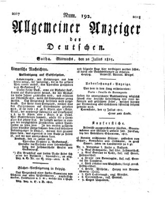 Allgemeiner Anzeiger der Deutschen Mittwoch 26. Juli 1815