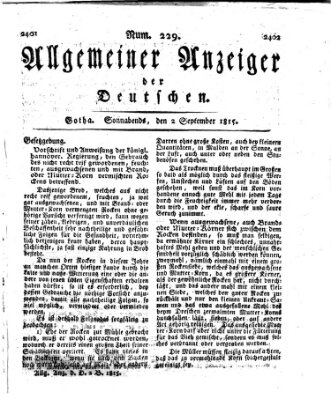 Allgemeiner Anzeiger der Deutschen Samstag 2. September 1815