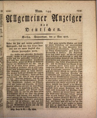 Allgemeiner Anzeiger der Deutschen Donnerstag 30. Mai 1816